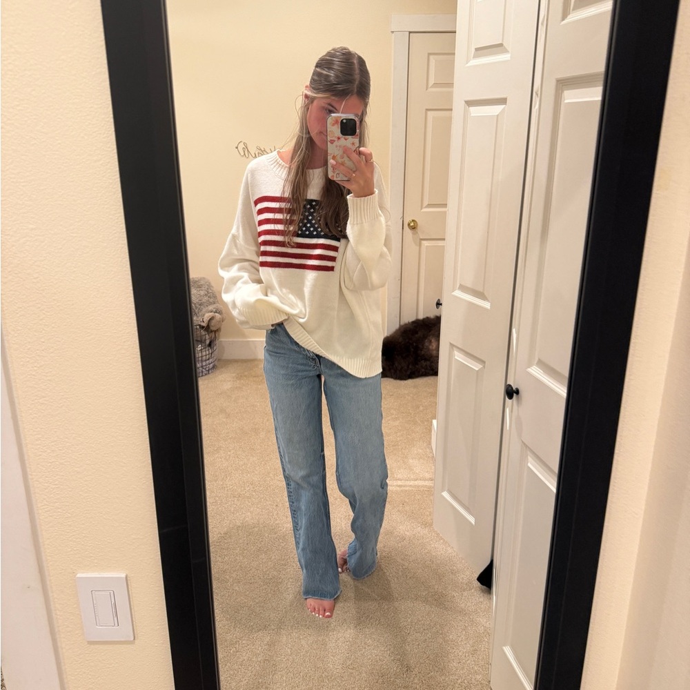 Zara Light Blue Straight Leg Jeans